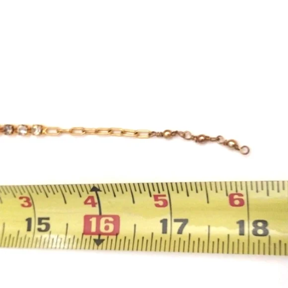 VINTAGE DARK BLUE CLEAR RHINESTONE CHOKER COLLAR BIB 15-18" NECKLACE - Picture 8 of 11